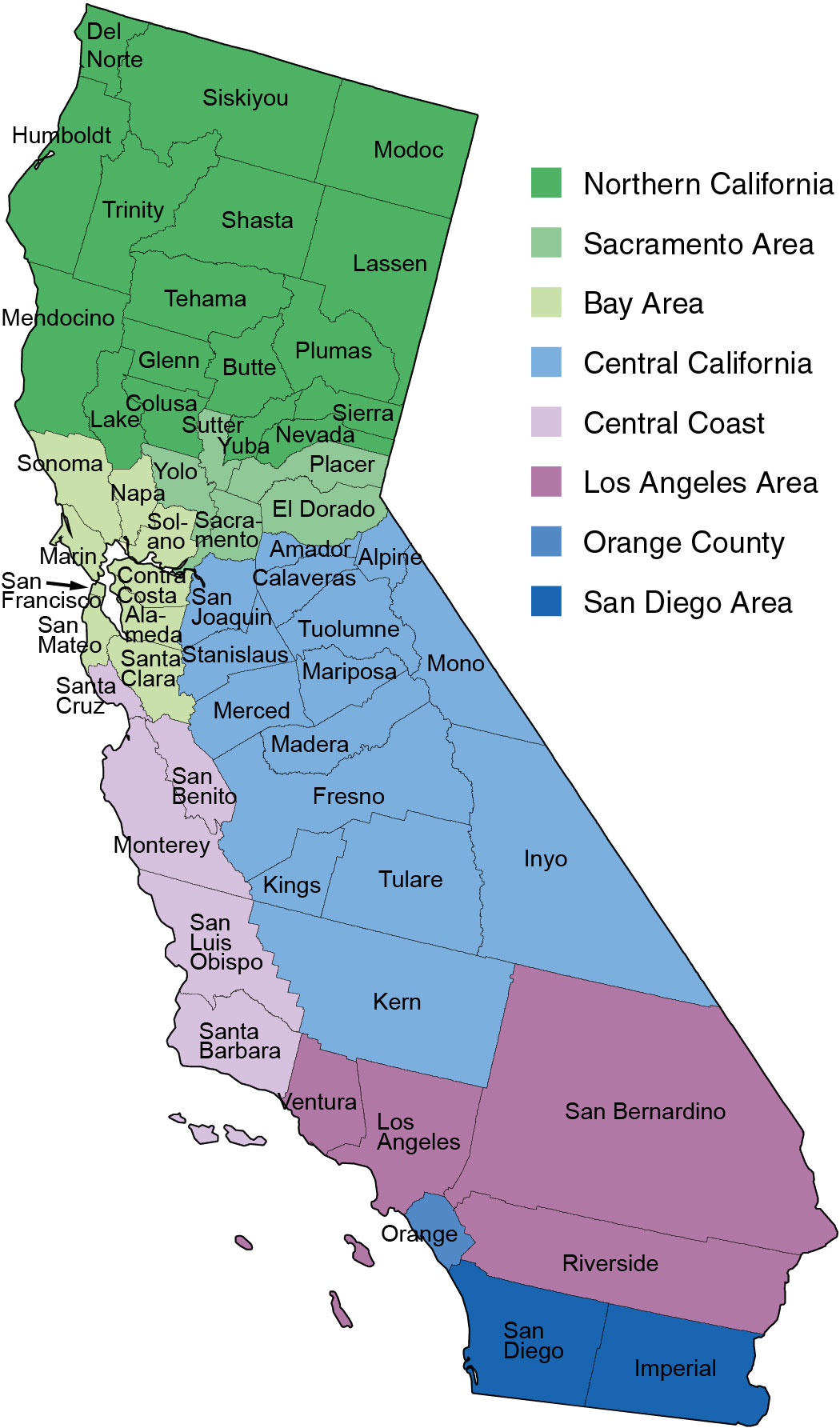 California County Map Large Printable And Standard Ma - vrogue.co